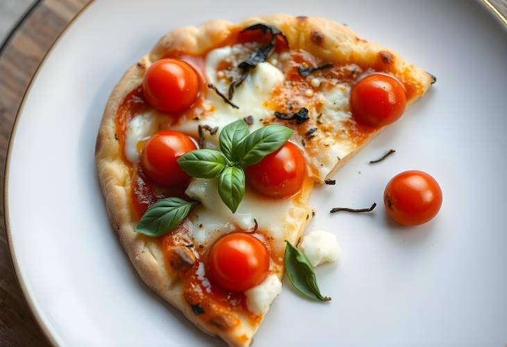 Gourmet Pizza Cherry Tomato and Basil Toppings